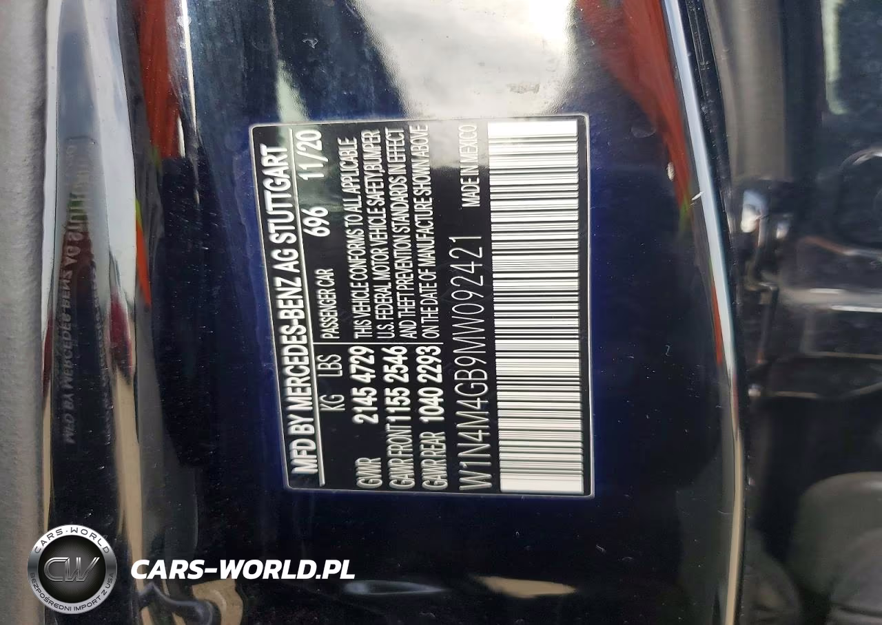 2021 Mercedes-Benz Glb 250 VIN:W1N4M4GB9MW092421 - 13