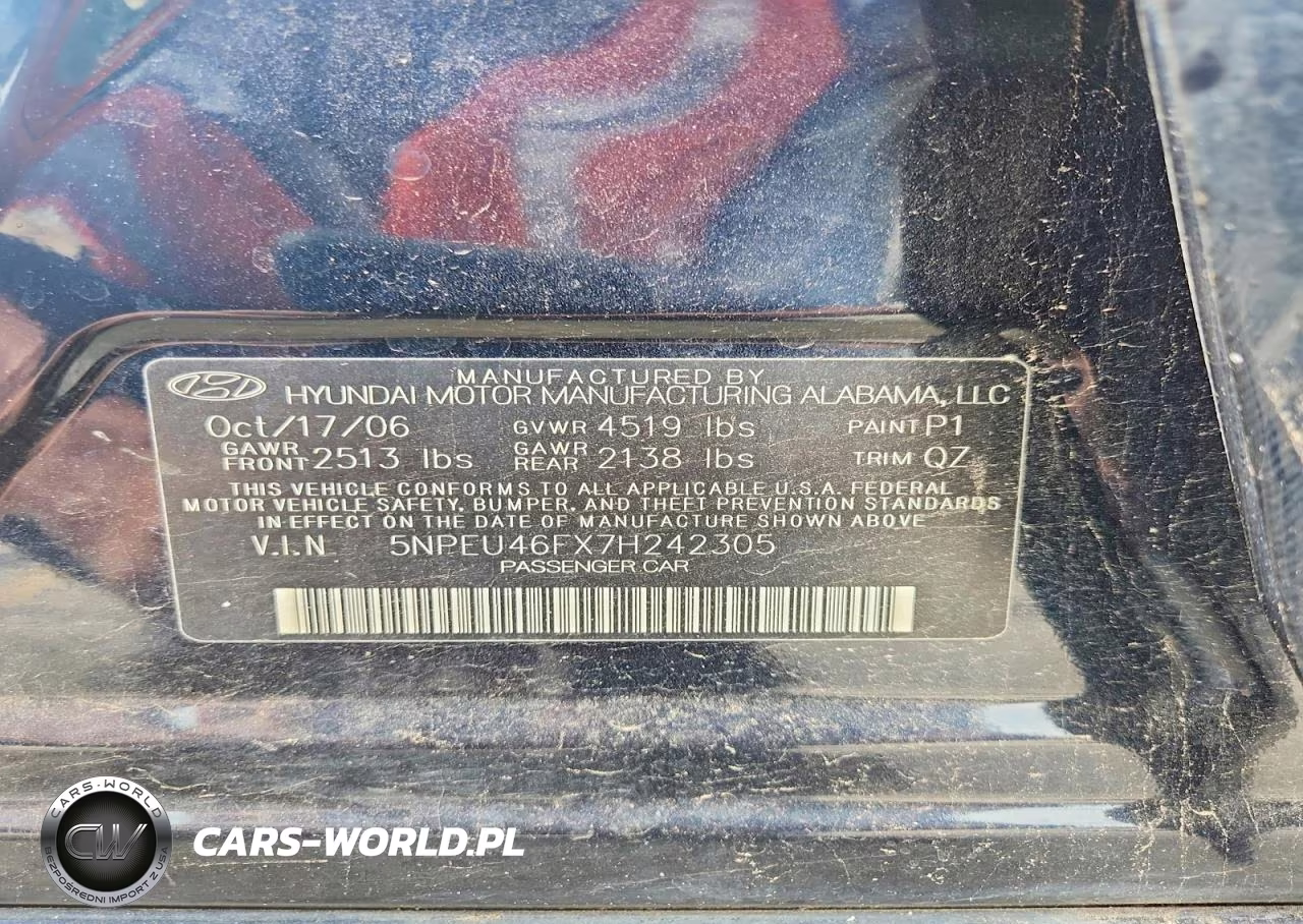 2007 Hyundai Sonata Se VIN:5NPEU46FX7H242305 - 13