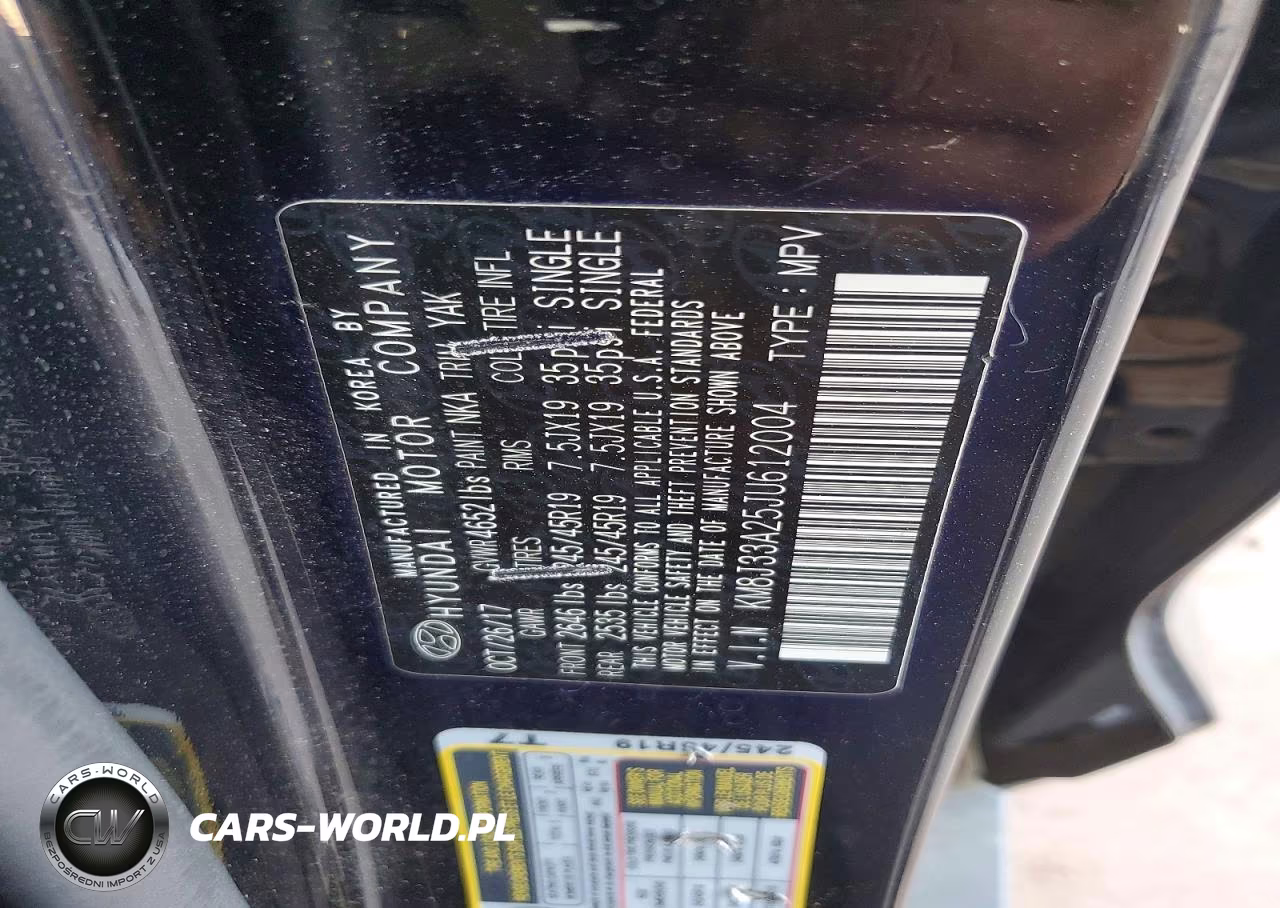 2018 Hyundai Tucson Limited VIN:KM8J33A25JU612004 - 12