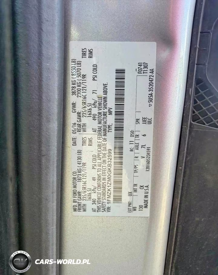 2016 Ford Transit T-150 VIN:1FMZK1ZM0GKB32599 - 10