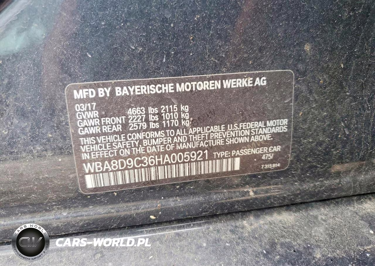 2017 BMW 330 Xi VIN:WBA8D9C36HA005921 - 12
