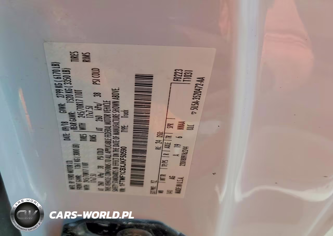 2018 Ford F150 VIN:1FTMF1CBXJKF50590 - 12
