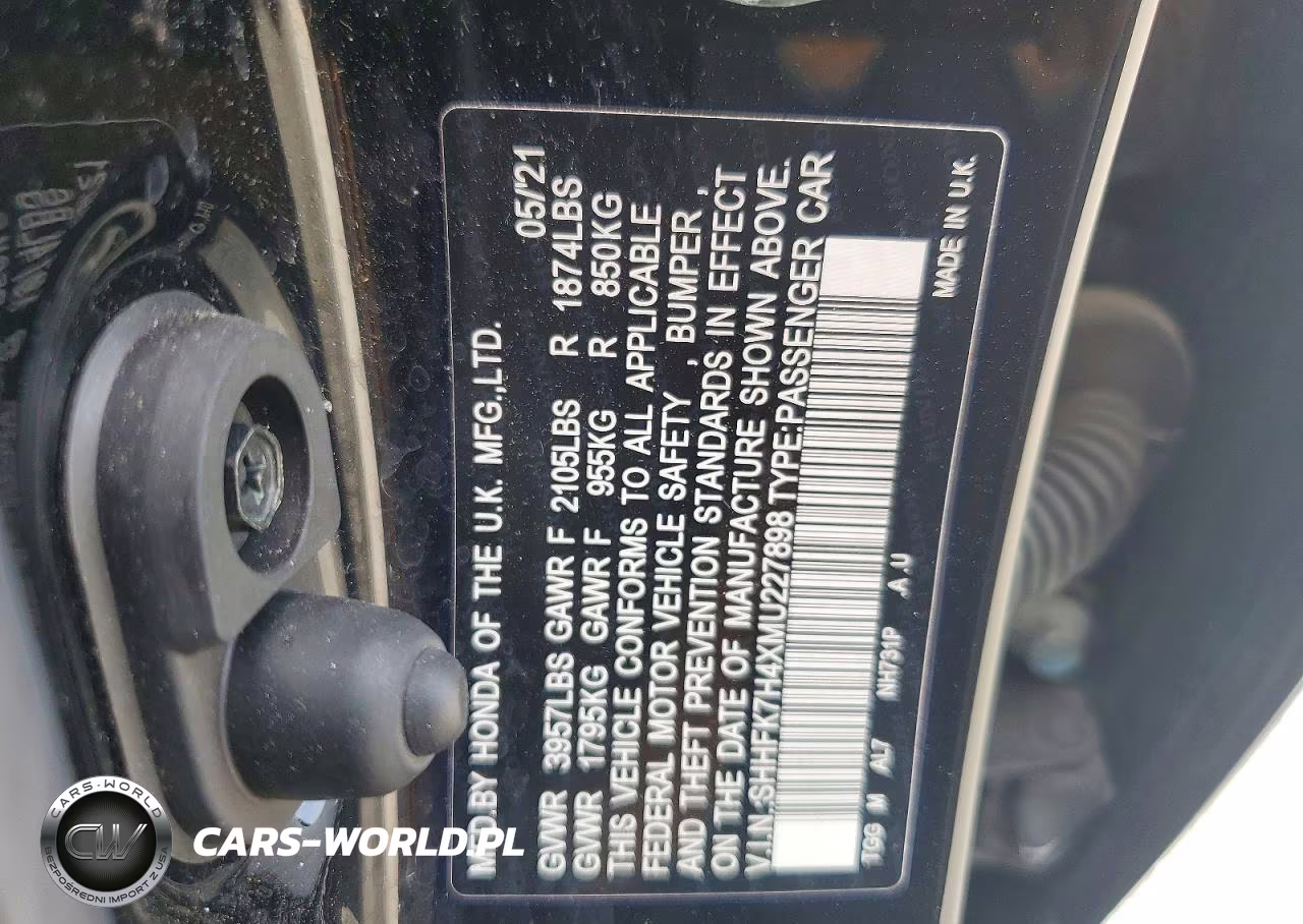 2021 Honda Civic Sport VIN:SHHFK7H4XMU227898 - 13