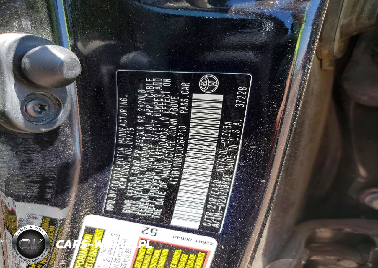 2018 Toyota Camry Se VIN:4T1B11HK0JU064210 - 12
