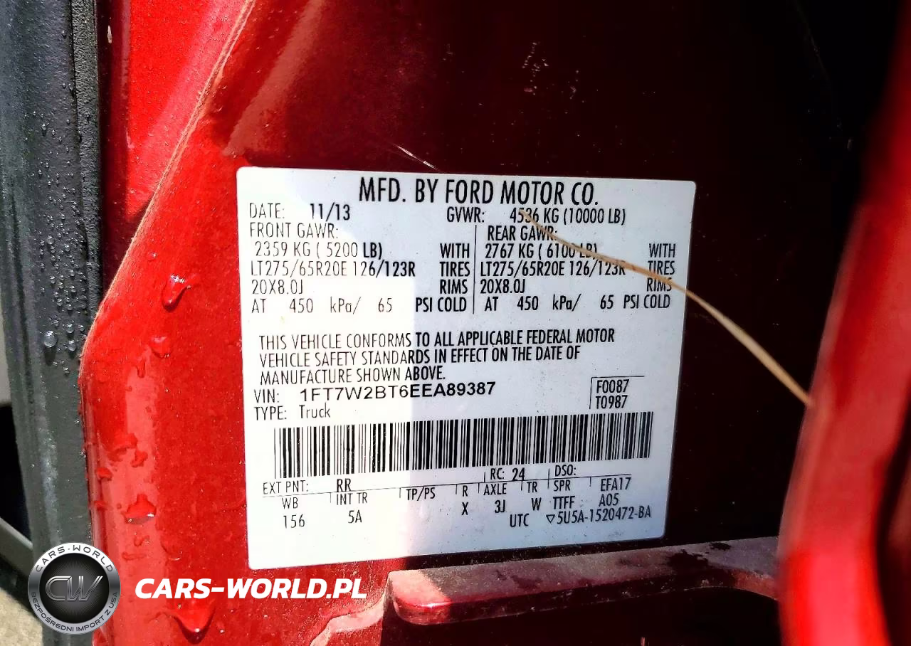 2014 Ford F250 Super Duty VIN:1FT7W2BT6EEA89387 - 13