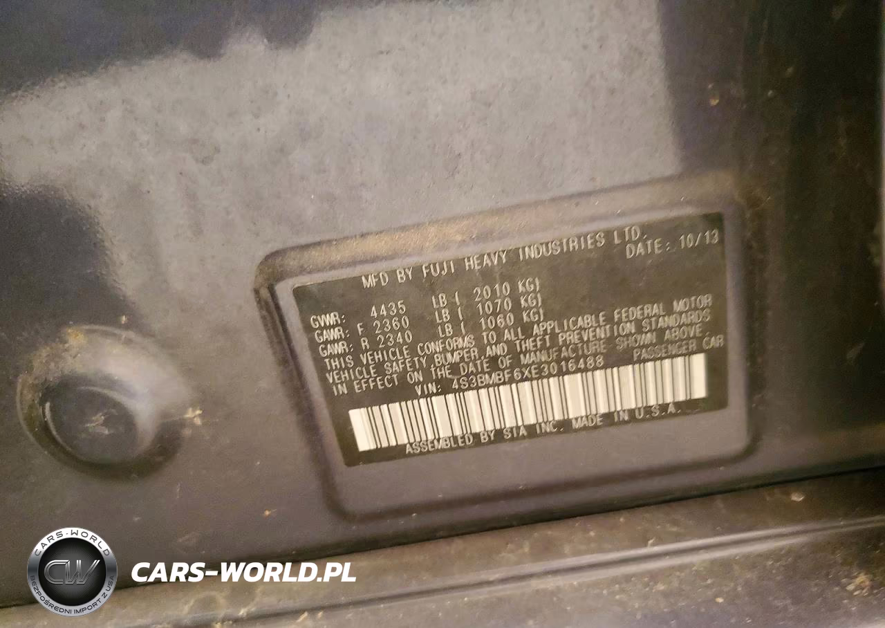 2014 Subaru Legacy 2.5I Premium VIN:4S3BMBF6XE3016488 - 12