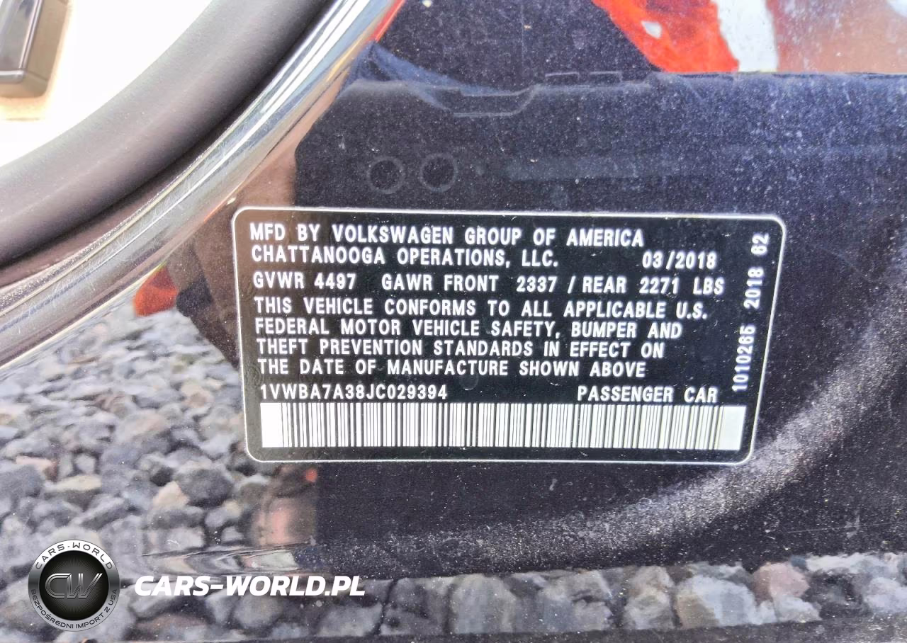 2018 Volkswagen Passat Se VIN:1VWBA7A38JC029394 - 12