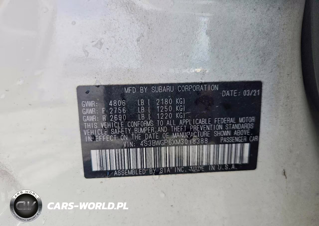2021 Subaru Legacy Touring Xt VIN:4S3BWGP6XM3018388 - 13