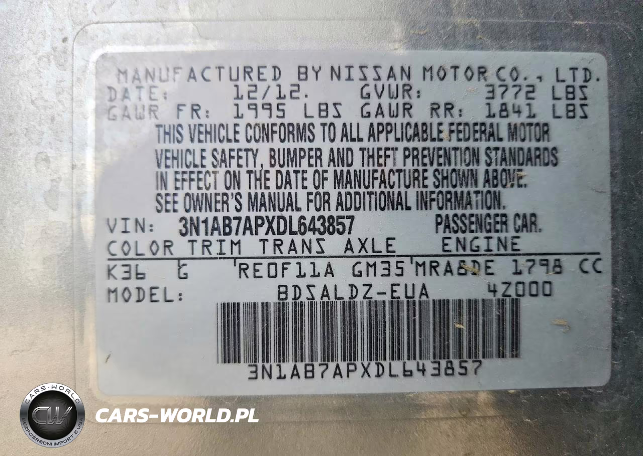 2013 Nissan Sentra S VIN:3N1AB7APXDL643857 - 12