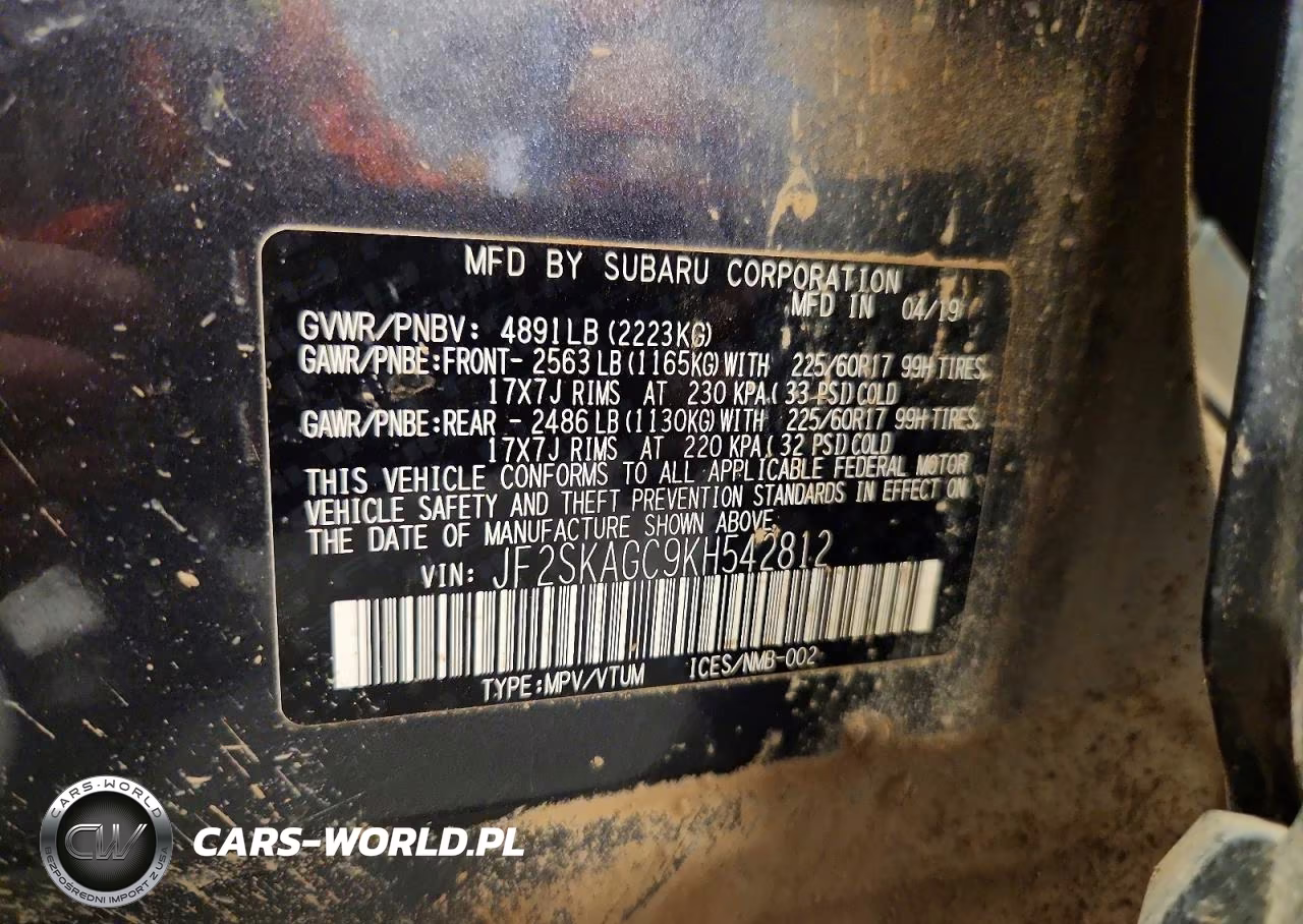 2019 Subaru Forester Premium VIN:JF2SKAGC9KH542812 - 13