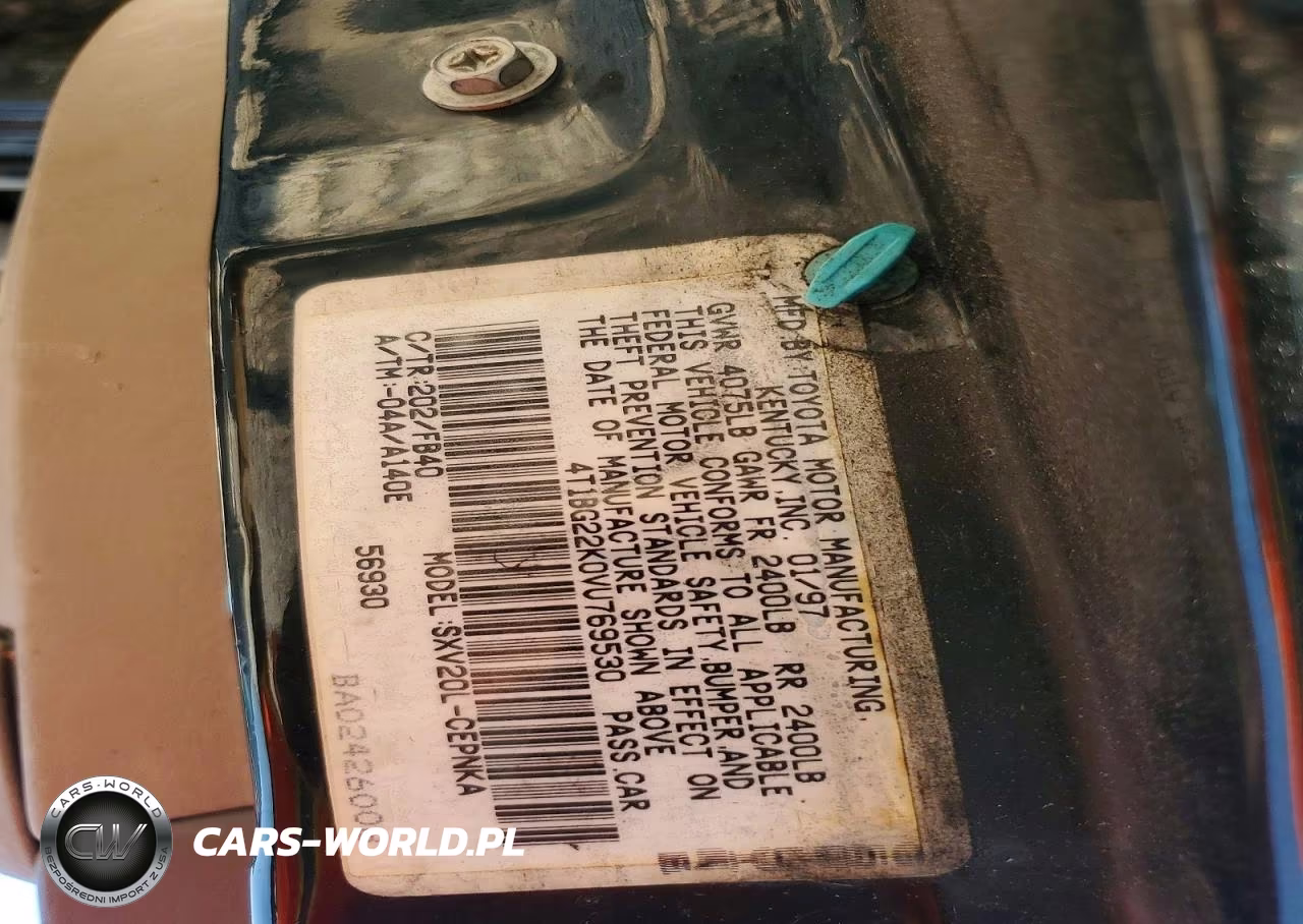 1997 Toyota Camry Le VIN:4T1BG22K0VU769530 - 12