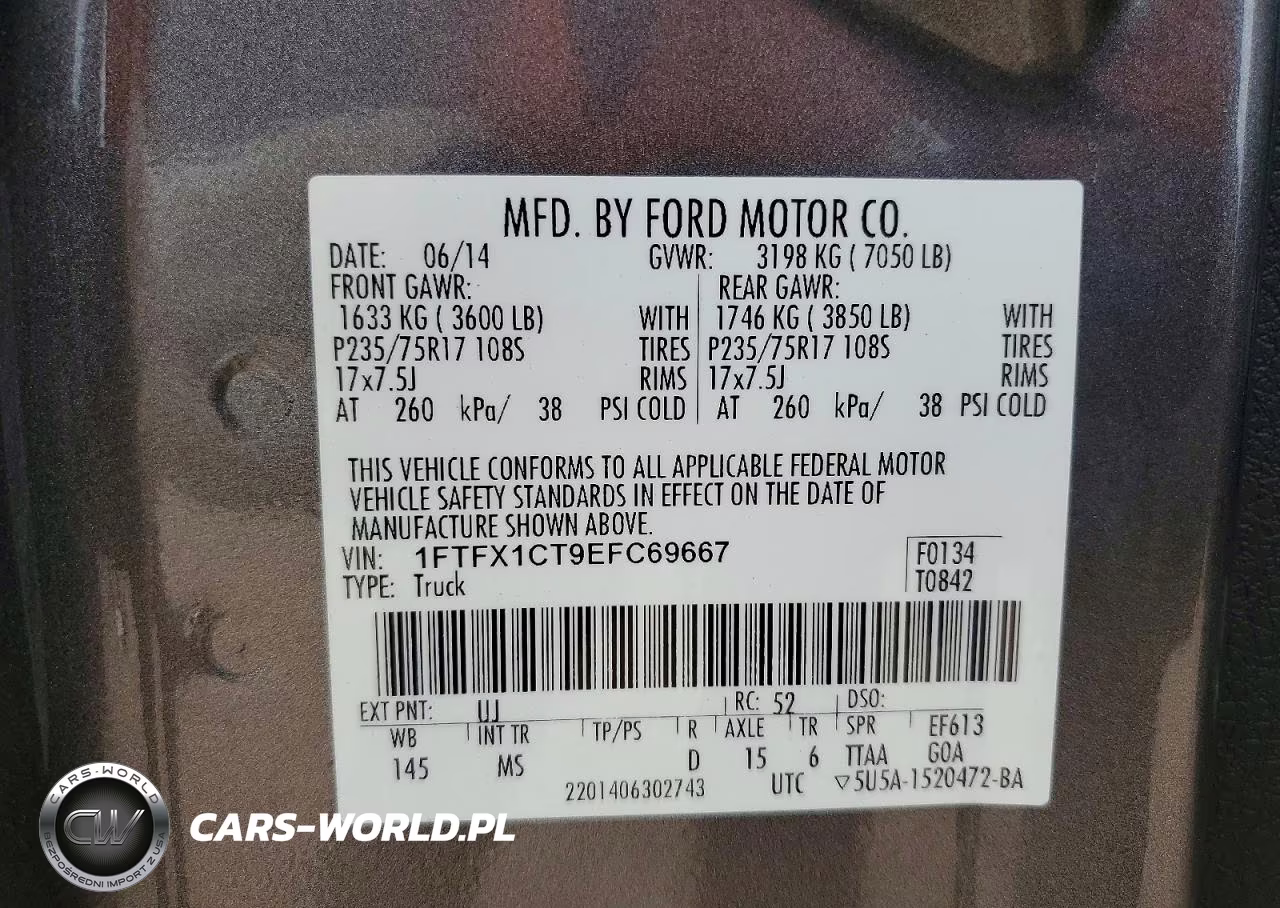 2014 Ford F150 Super Cab VIN:1FTFX1CT9EFC69667 - 14