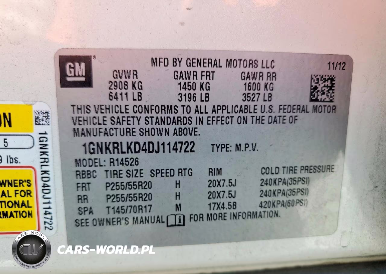 2013 Chevrolet Traverse Ltz VIN:1GNKRLKD4DJ114722 - 13