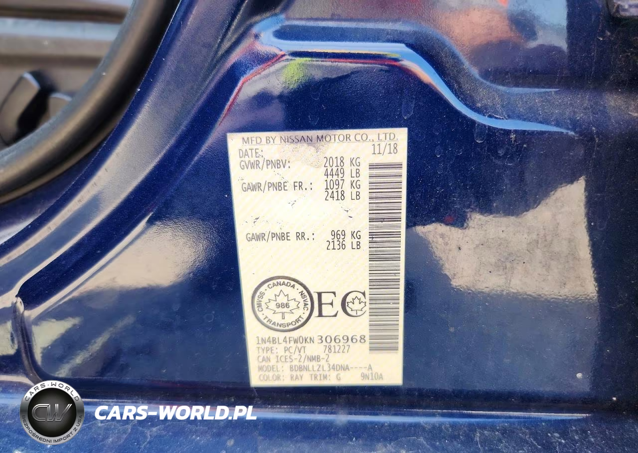 2019 Nissan Altima Platinum VIN:1N4BL4FW0KN306968 - 12
