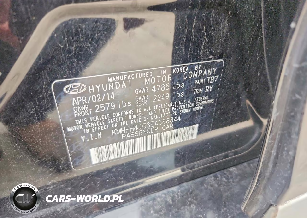 2014 Hyundai Azera Limited VIN:KMHFH4JG3EA388344 - 13