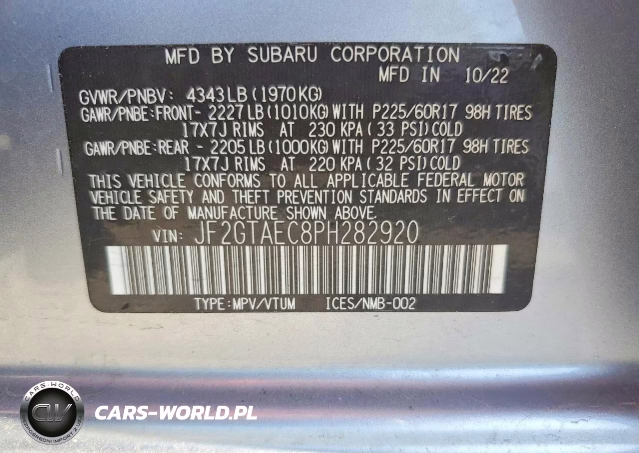 2023 Subaru Crosstrek Premium VIN:JF2GTAEC8PH282920 - 14