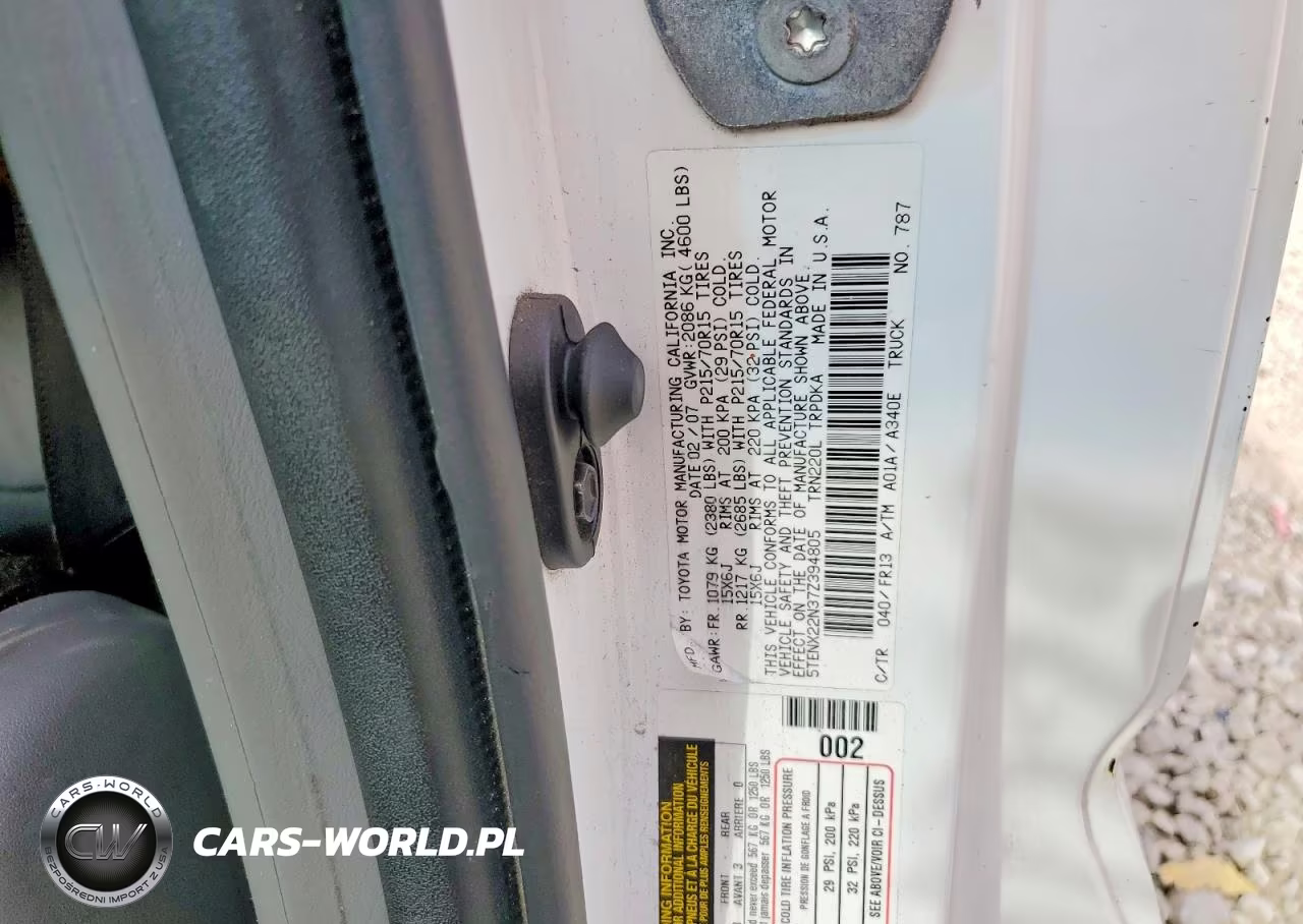 2007 Toyota Tacoma Base VIN:5TENX22N37Z394805 - 12