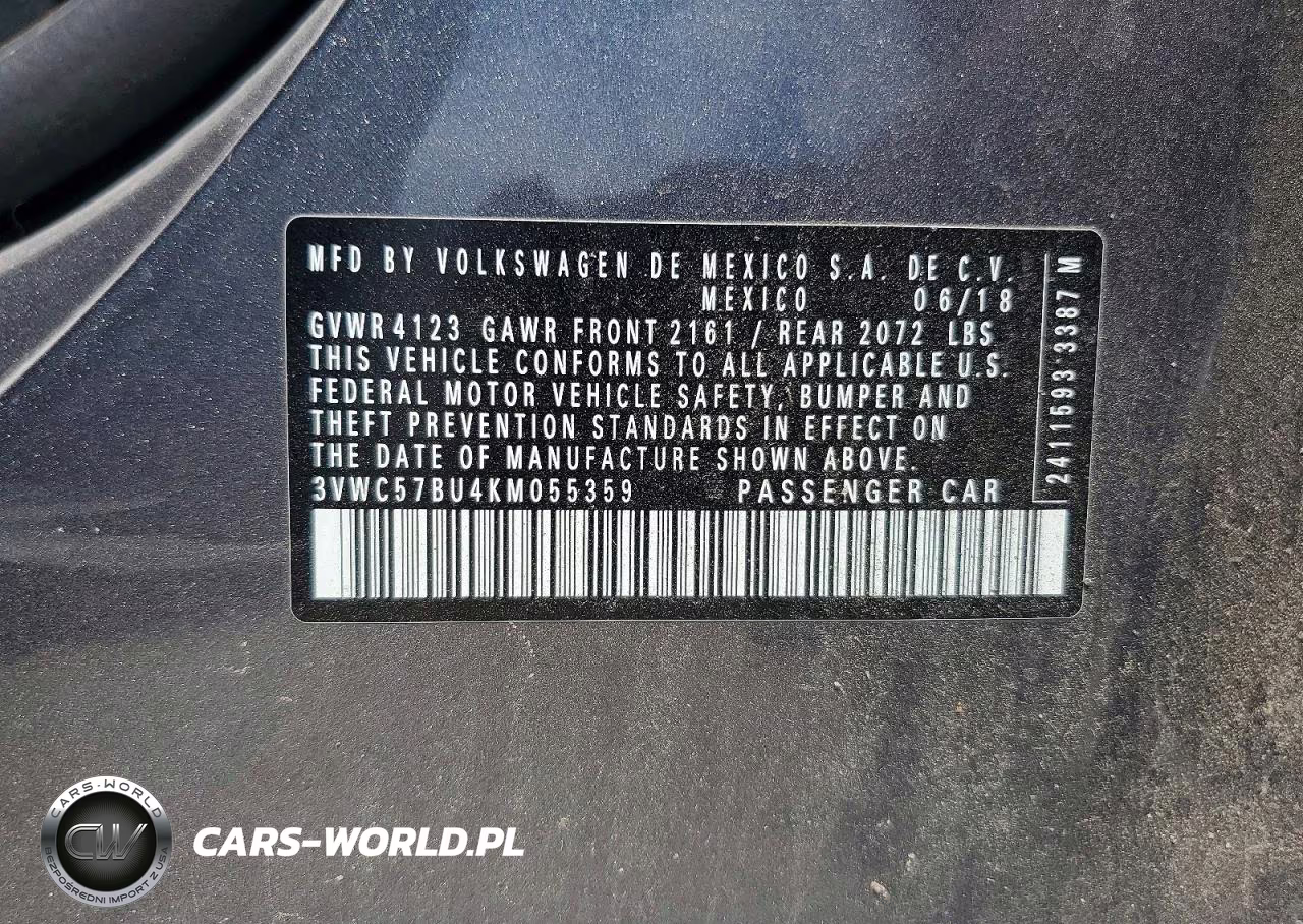 2019 Volkswagen Jetta S VIN:3VWC57BU4KM055359 - 13
