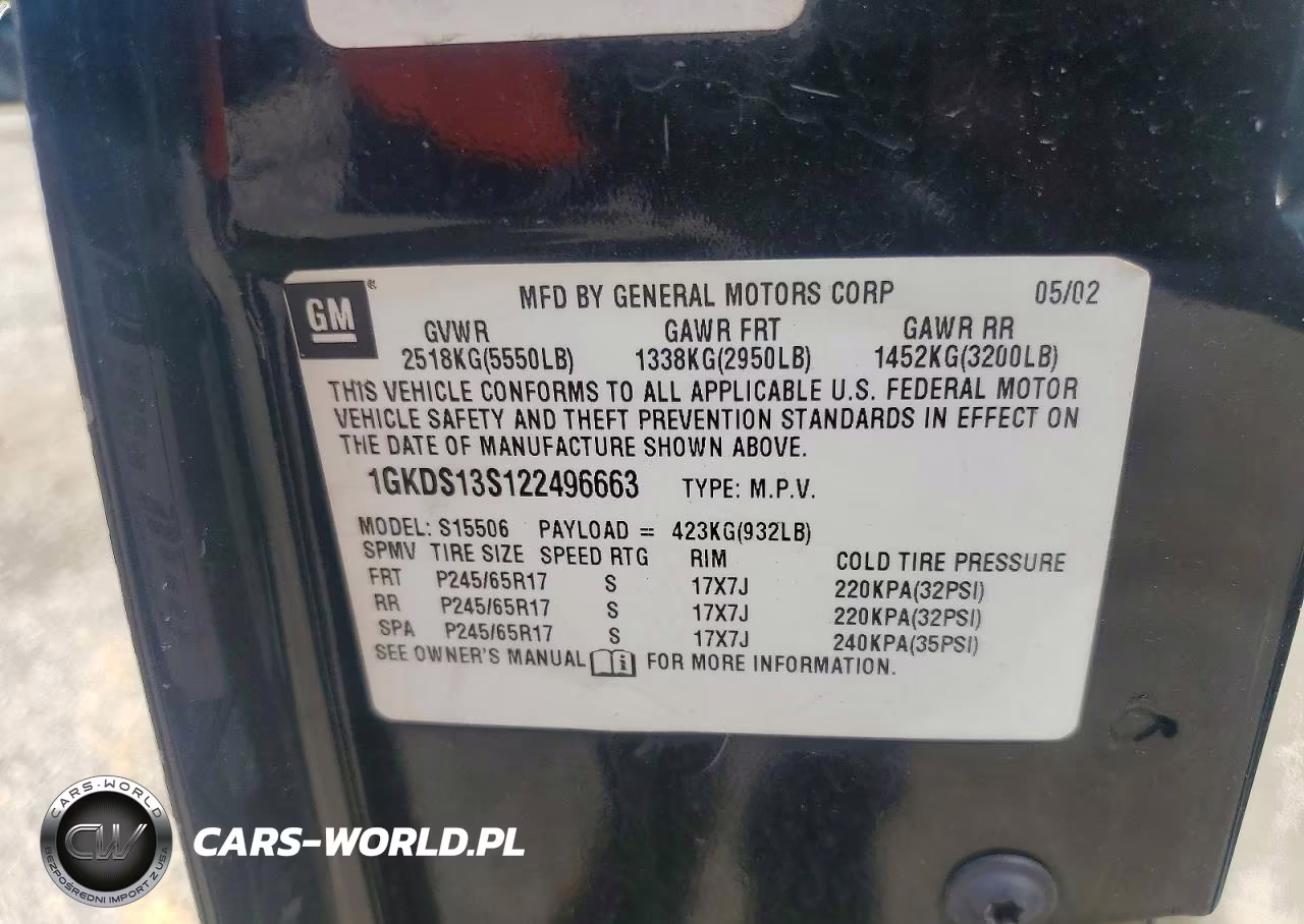 2002 GMC Envoy VIN:1GKDS13S122496663 - 14