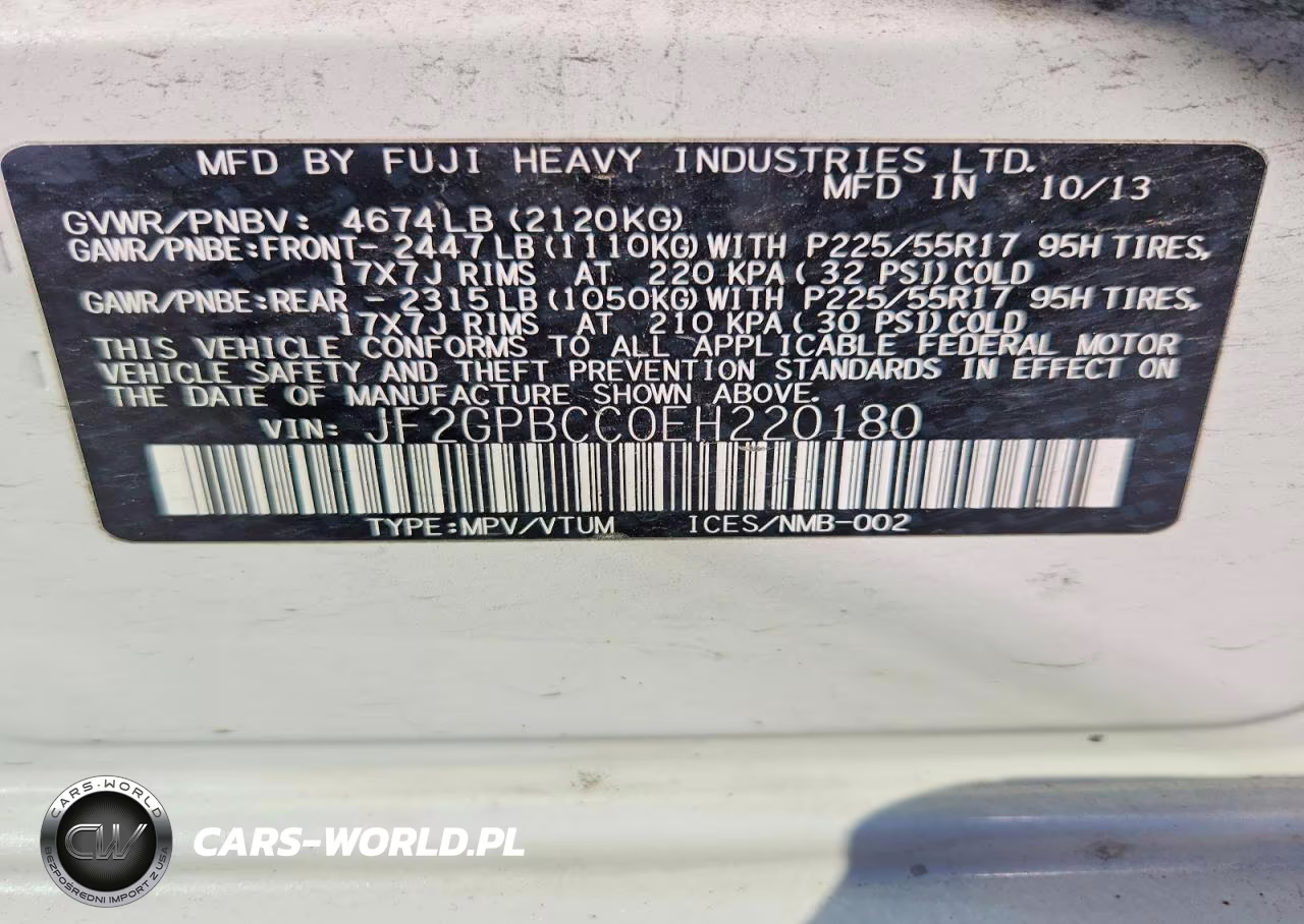 2014 Subaru Xv Crosstrek 2.0I Hybrid VIN:JF2GPBCC0EH220180 - 13