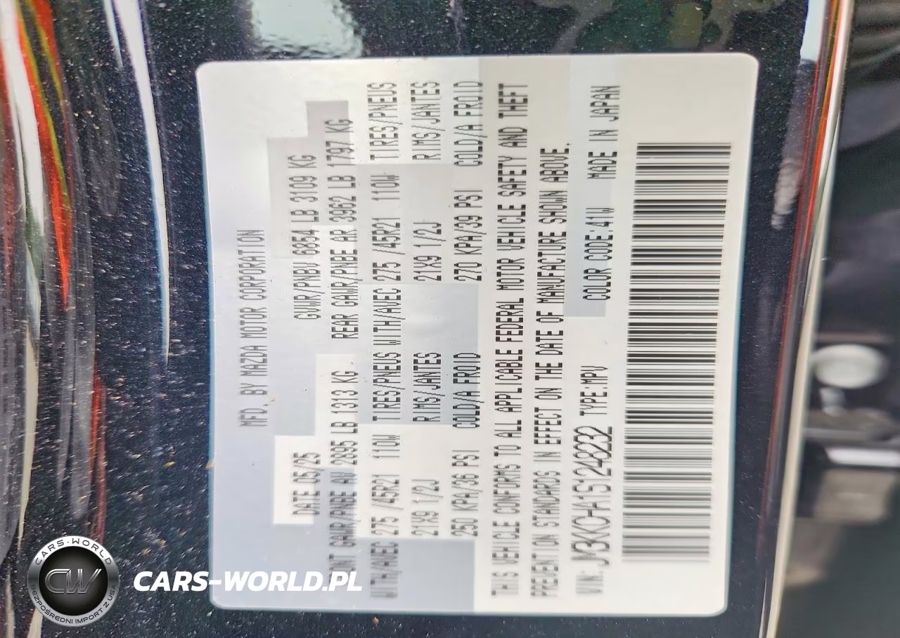 2025 Mazda Cx-90 Premium Sport VIN:JM3KKCHA1S1248232 - 14