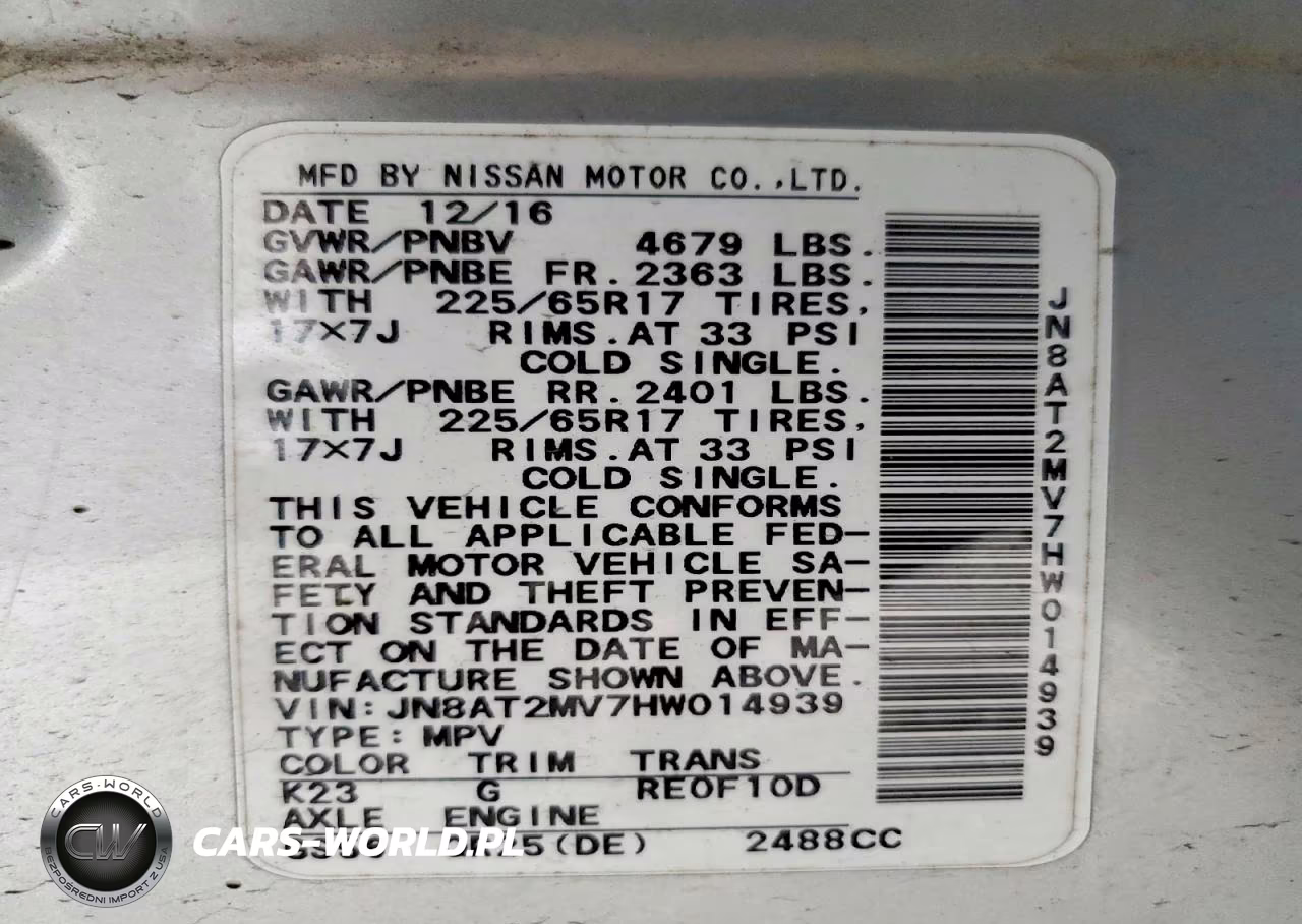 2017 Nissan Rogue S VIN:JN8AT2MV7HW014939 - 13