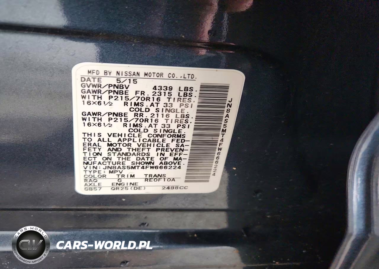 2015 Nissan Rogue Select S VIN:JN8AS5MT4FW666224 - 12