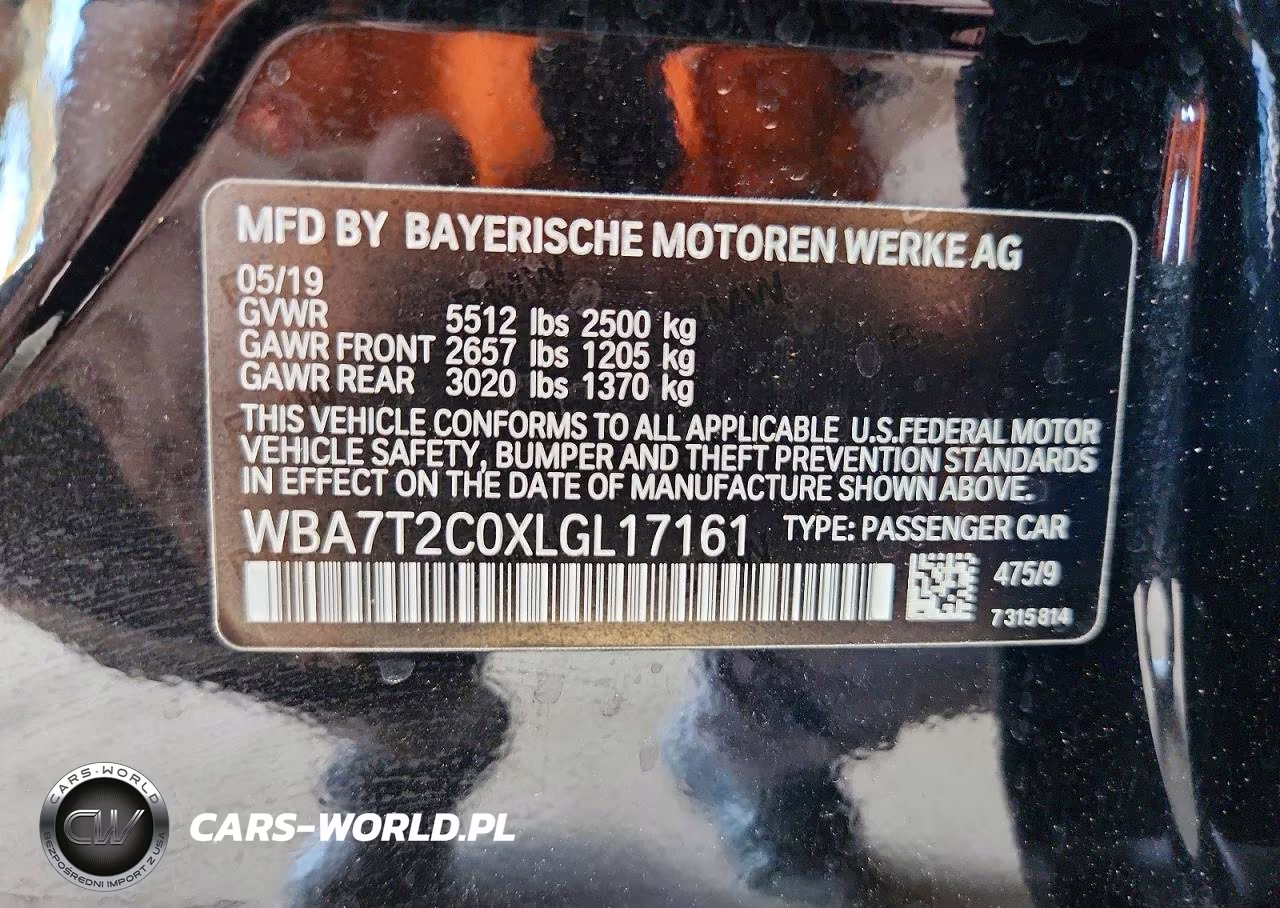2020 BMW 740 I VIN:WBA7T2C0XLGL17161 - 12