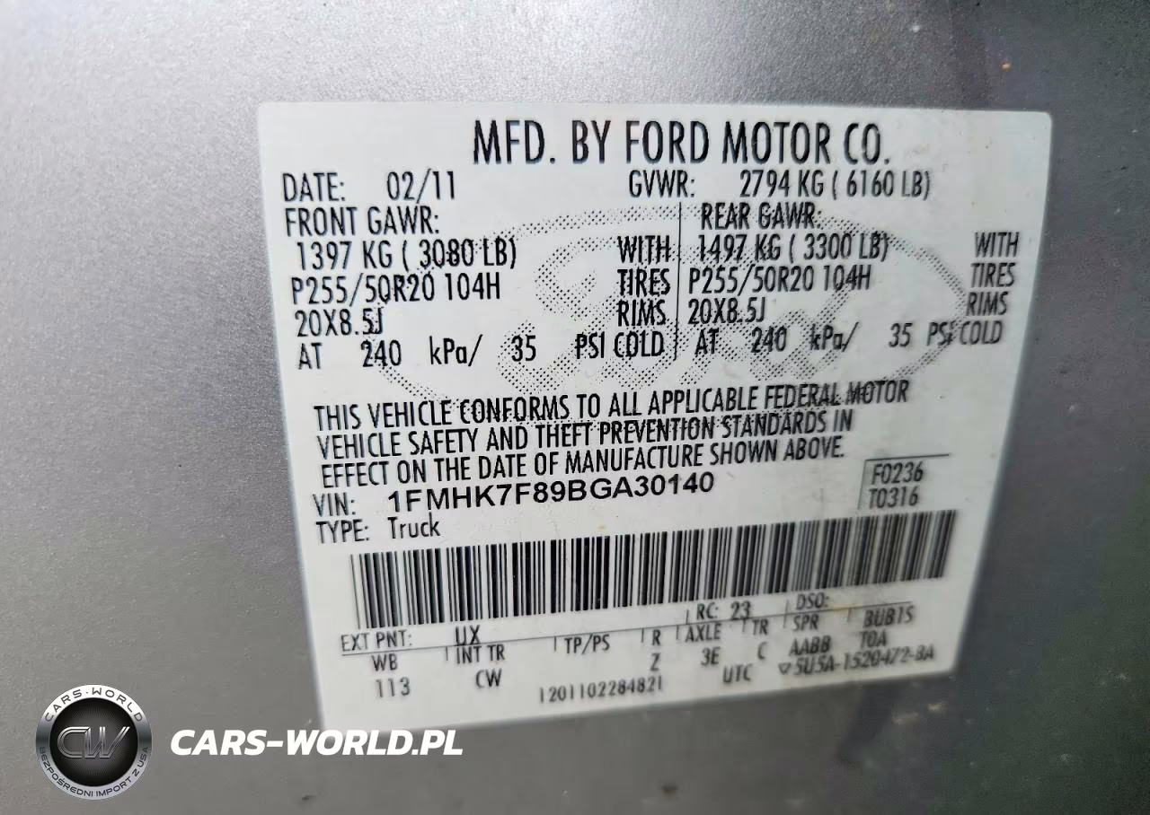 2011 Ford Explorer Sport VIN:1FMHK7F89BGA30140 - 13