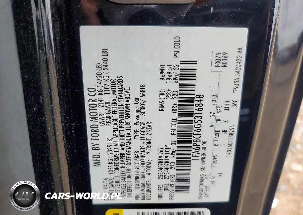 2016 Ford Mustang Gt VIN:1FA6P8CF6G5316848 - 12