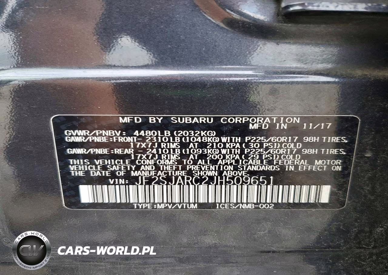 2018 Subaru Forester 2.5I Limited VIN:JF2SJARC2JH509651 - 13