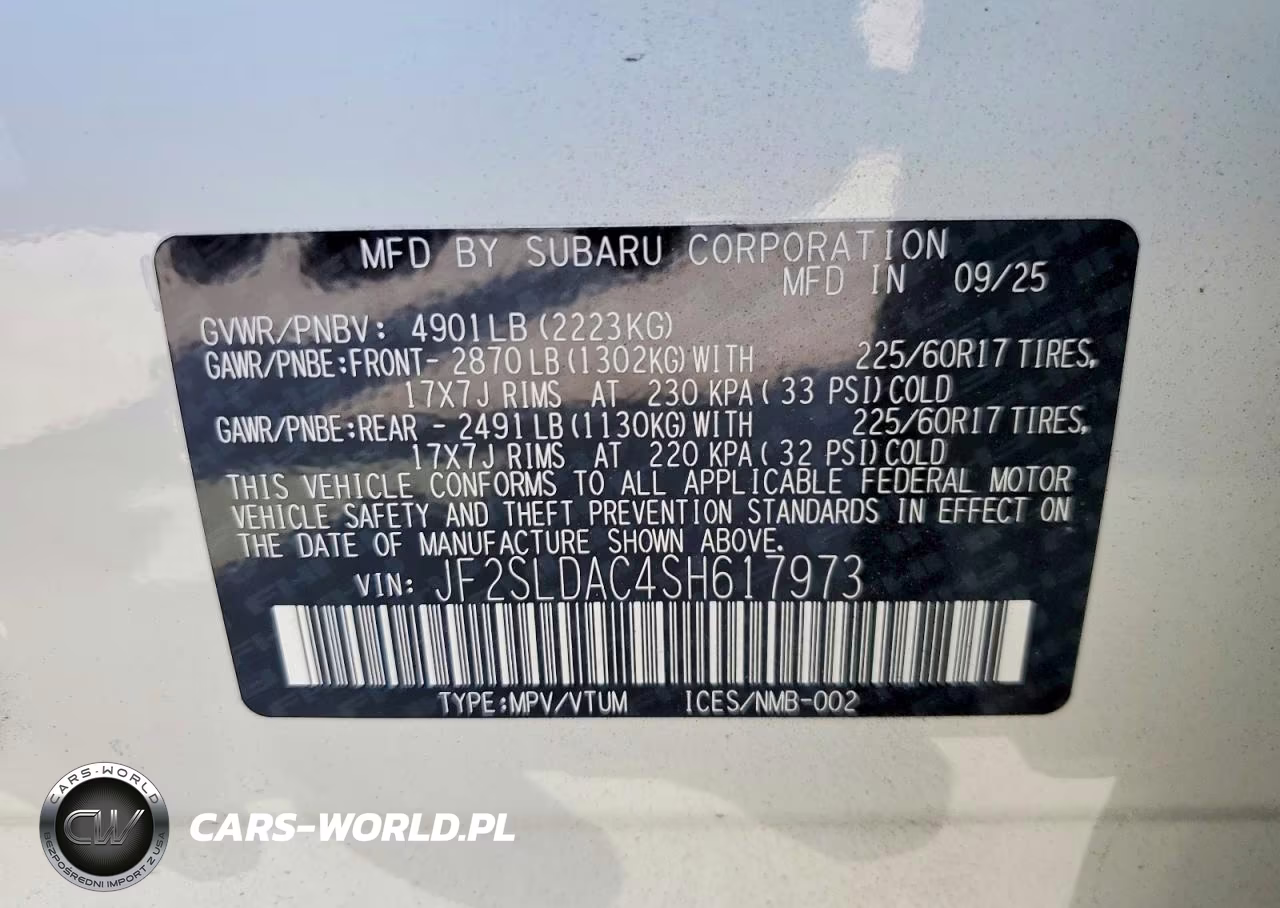 2025 Subaru Forester VIN:JF2SLDAC4SH617973 - 14