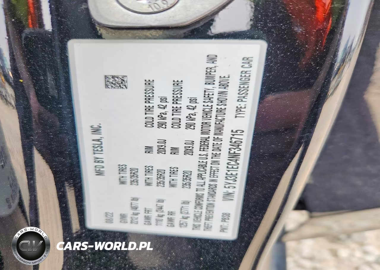 2022 Tesla Model 3 VIN:5YJ3E1EC4NF346715 - 12