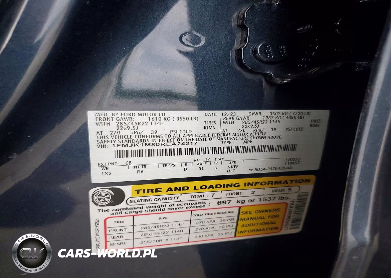 2024 Ford Expedition Max Platinum VIN:1FMJK1M80REA24217 - 12