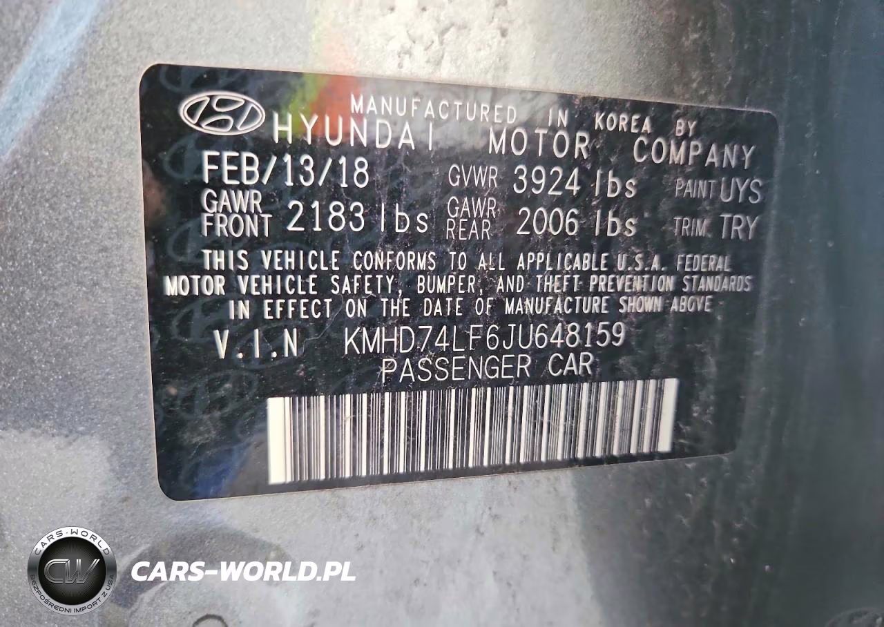 2018 Hyundai Elantra Se VIN:KMHD74LF6JU648159 - 12
