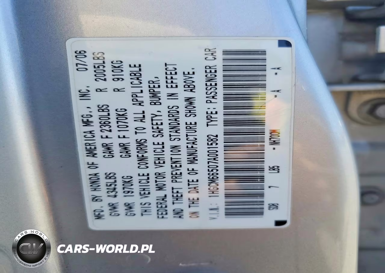 2007 Honda Accord Ex VIN:1HGCM66507A001582 - 12