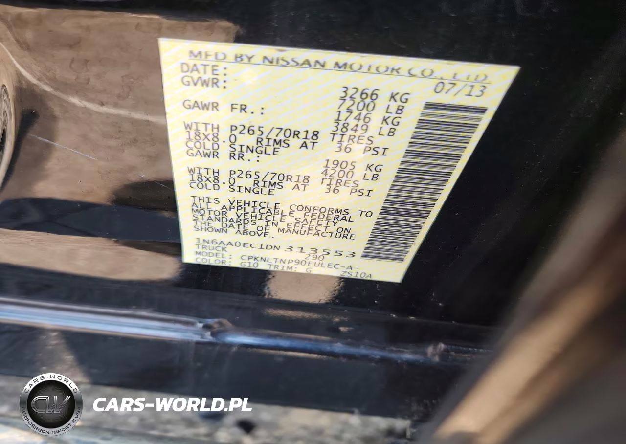 2013 Nissan Titan Sv VIN:1N6AA0EC1DN313553 - 12