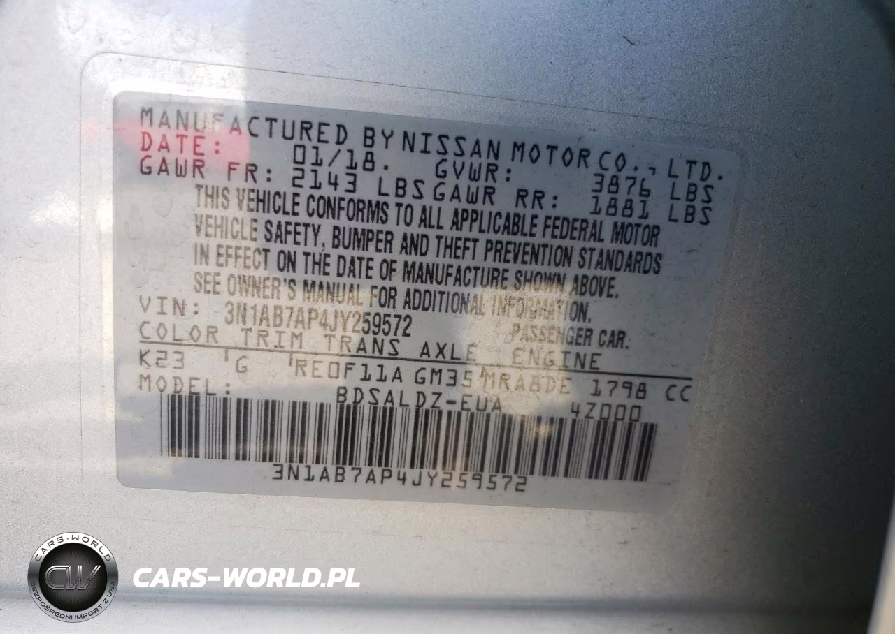 2018 Nissan Sentra S VIN:3N1AB7AP4JY259572 - 12