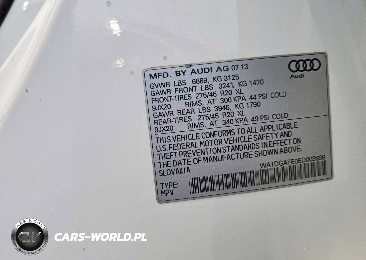 2014 Audi Q7 Prestige VIN:WA1DGAFE0ED003898 - 14