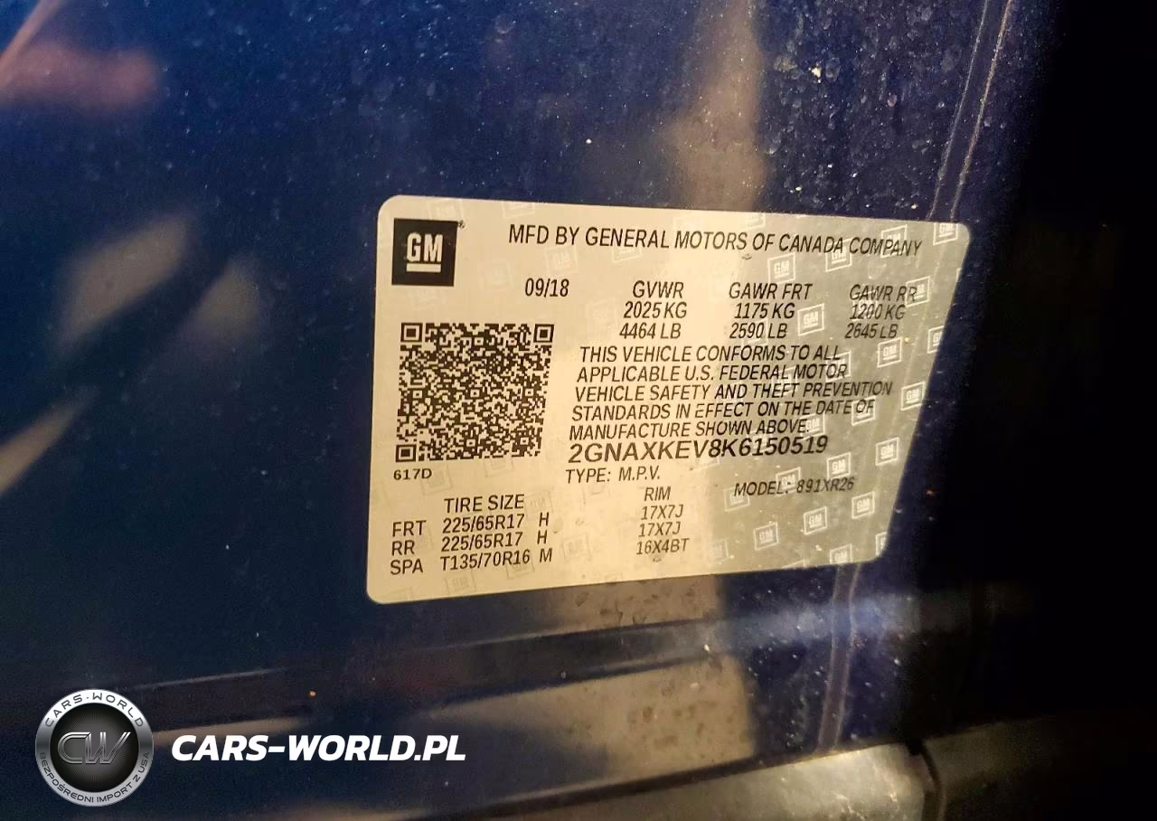 2019 Chevrolet Equinox Lt VIN:2GNAXKEV8K6150519 - 13