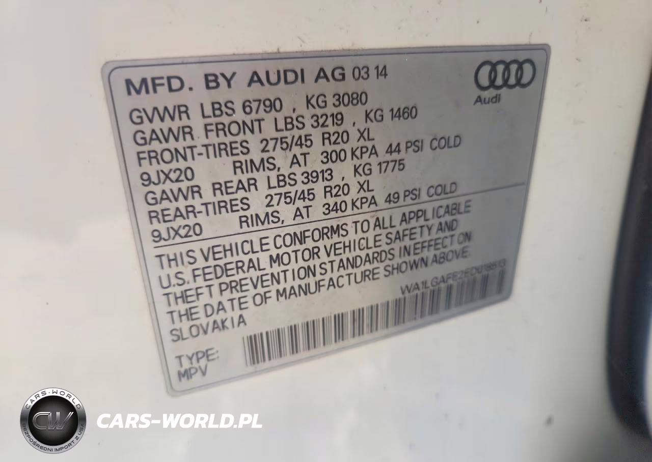 2014 Audi Q7 3.0T Premium VIN:WA1LGAFE2ED018513 - 14