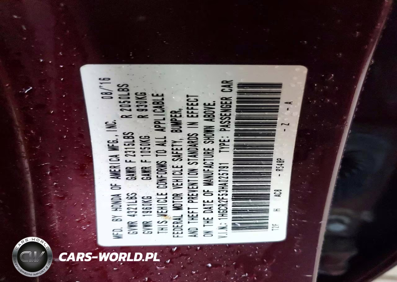 2017 Honda Accord Sport VIN:1HGCR2F53HA025791 - 12