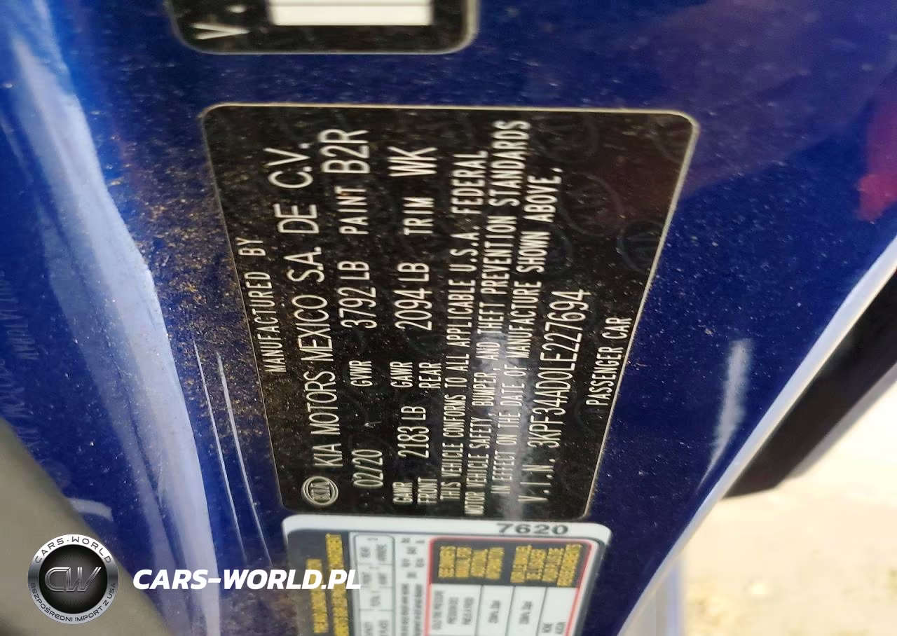 2020 Kia Forte Gt Line VIN:3KPF34AD0LE227694 - 12
