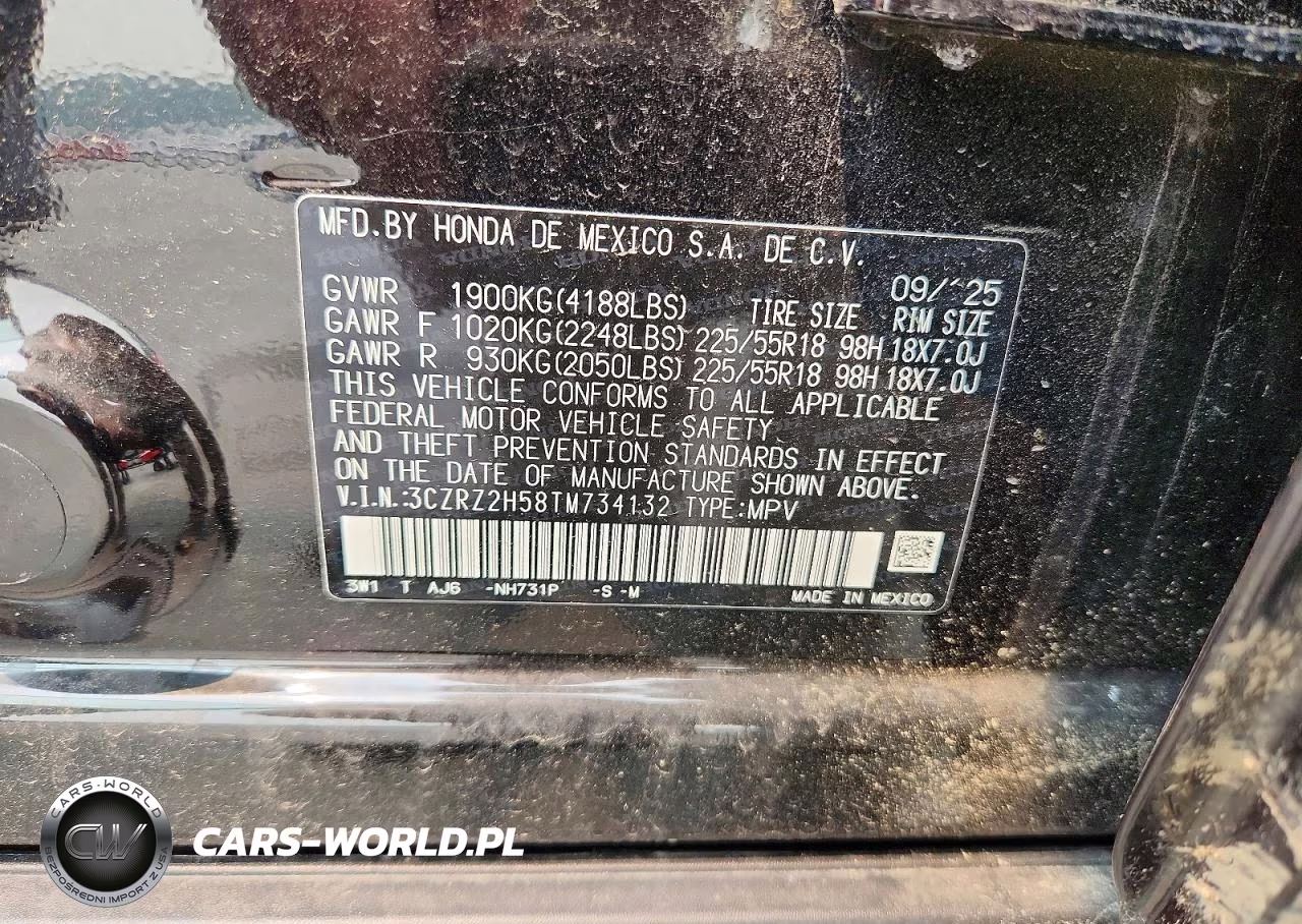 2026 Honda Hr-V Sport VIN:3CZRZ2H58TM734132 - 13