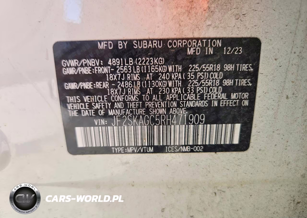 2024 Subaru Forester Sport VIN:JF2SKAGC5RH471909 - 13