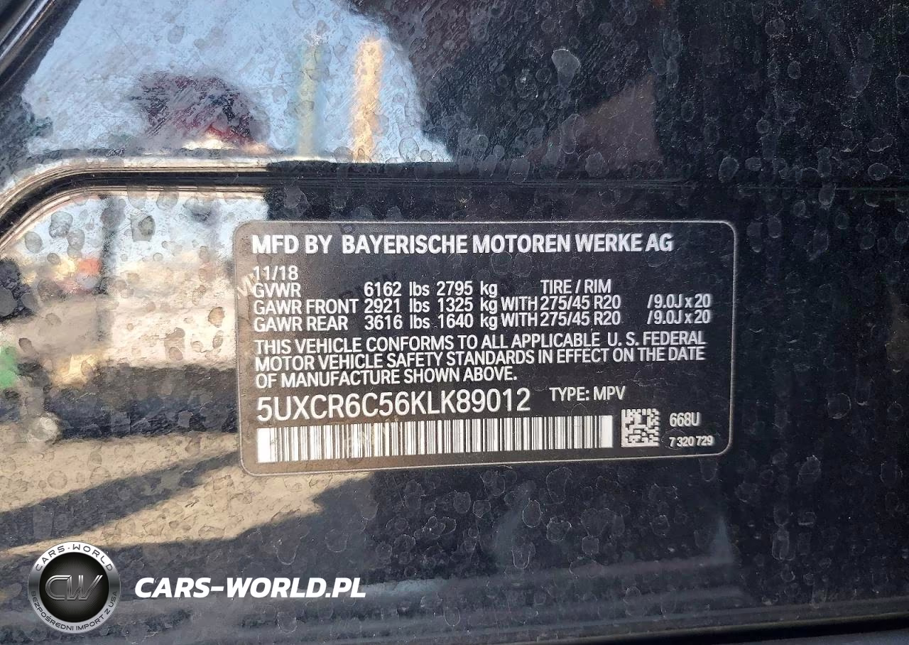 2019 BMW X5 xDrive40I VIN:5UXCR6C56KLK89012 - 13