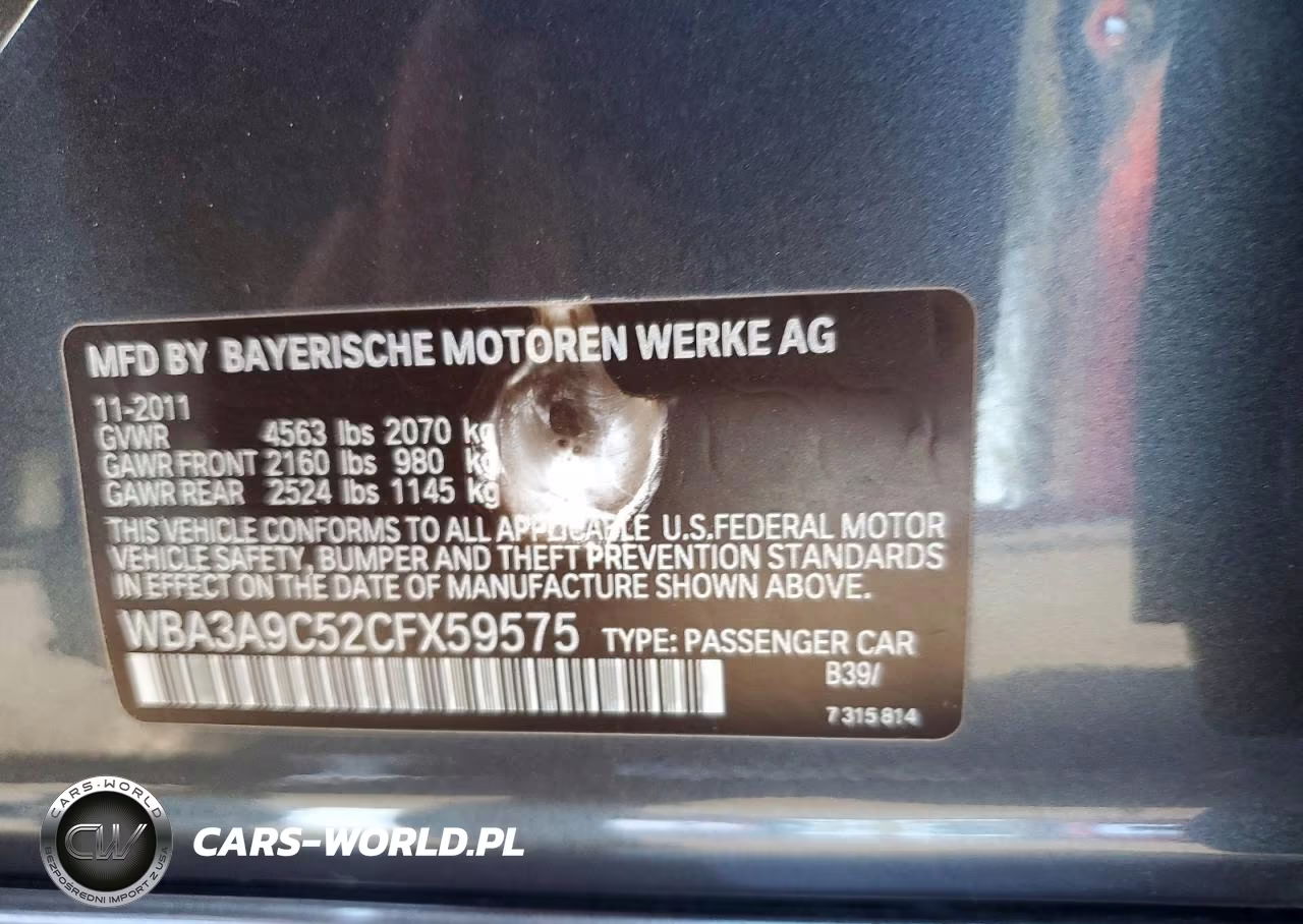 2012 BMW 335 I VIN:WBA3A9C52CFX59575 - 12