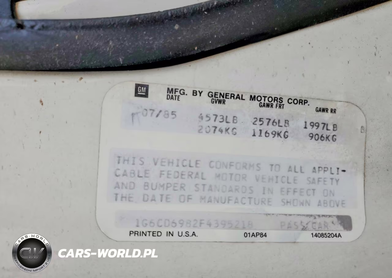 1985 Cadillac Deville VIN:1G6CD6982F4395218 - 12