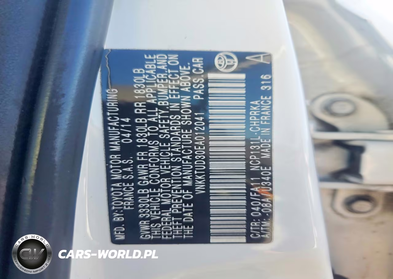 2014 Toyota Yaris 5-Door Le Fleet VIN:VNKKTUD30EA012041 - 12