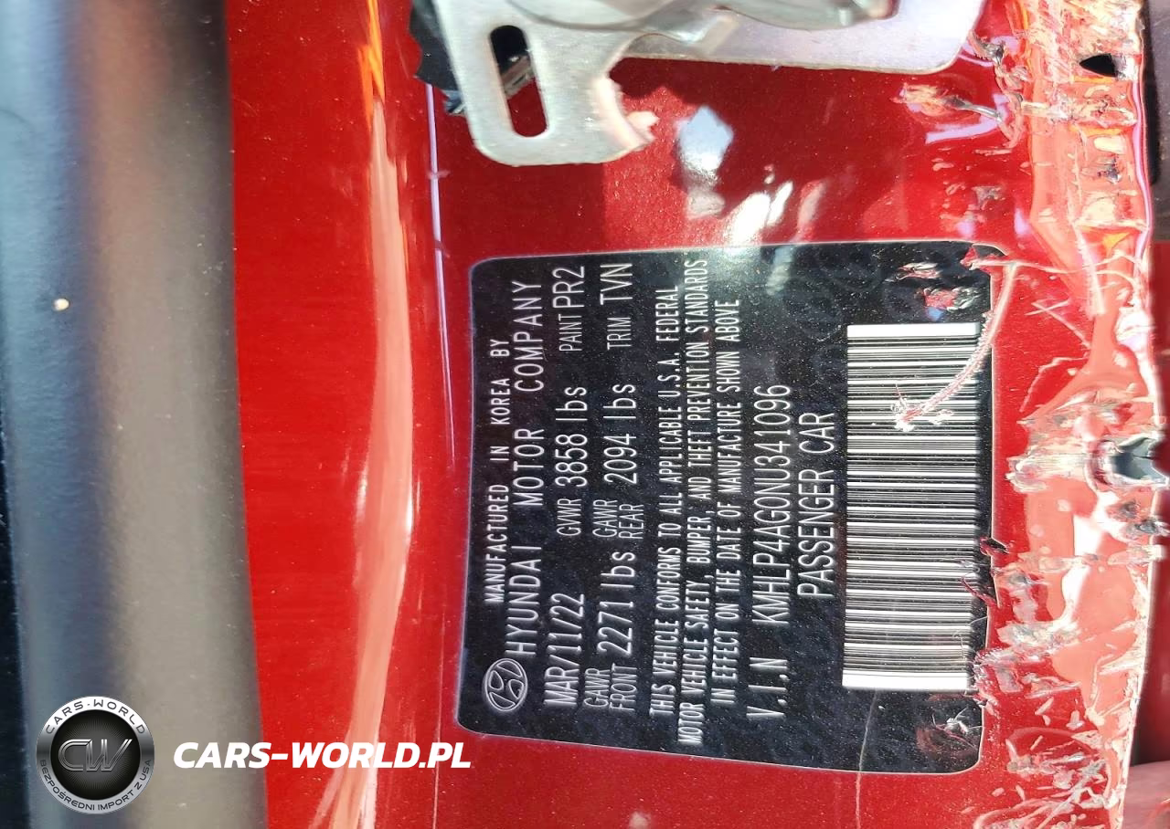 2022 Hyundai Elantra Limited VIN:KMHLP4AG0NU341096 - 12